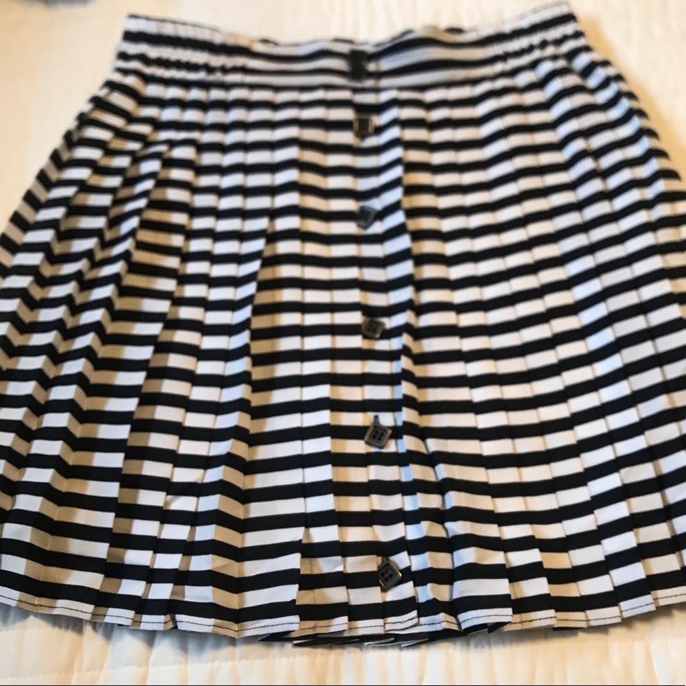 BCBGeneration Black and White Striped Mini Skirt